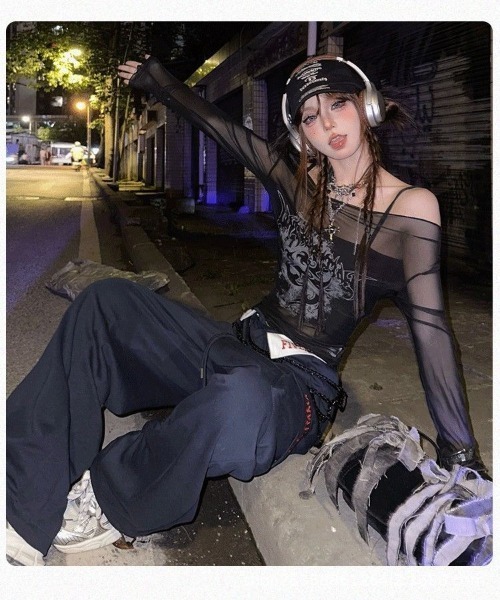 シアー Y2K グランジ トップス（Tシャツ/カットソー）｜DEVICE