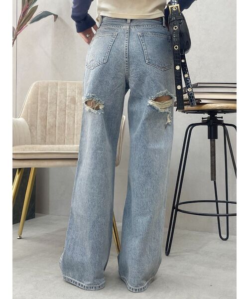 EVRIS(エヴリス)の「BACKスラッシュワイドデニムパンツ(デニムパンツ・レディース・ブラック/ライトブルー/インディゴブルー・SMALL/MEDIUM/X-SMALL)」の3枚目の写真