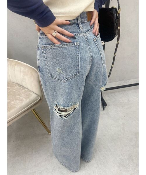 EVRIS(エヴリス)の「BACKスラッシュワイドデニムパンツ(デニムパンツ・レディース・ブラック/ライトブルー/インディゴブルー・SMALL/MEDIUM/X-SMALL)」の11枚目の写真