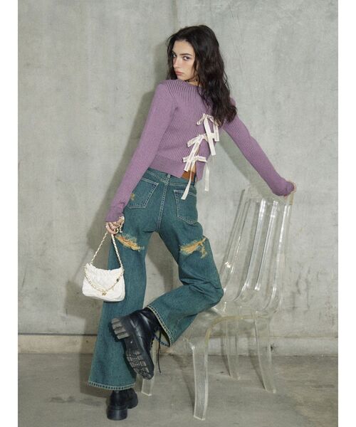 EVRIS(エヴリス)の「BACKスラッシュワイドデニムパンツ(デニムパンツ・レディース・ブラック/ライトブルー/インディゴブルー・SMALL/MEDIUM/X-SMALL)」の21枚目の写真