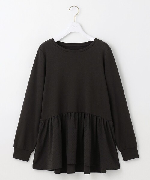ANY SIS（エニィスィス）の「スムースコンビペプラム カットソー（Tシャツ/カットソー・レディース・ホワイト系5/ブラック系5・MEDIUM）」の2枚目の写真