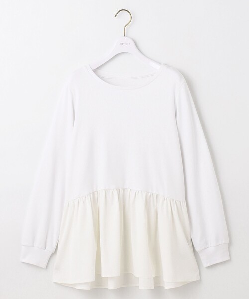 ANY SIS（エニィスィス）の「スムースコンビペプラム カットソー（Tシャツ/カットソー・レディース・ホワイト系5/ブラック系5・MEDIUM）」の9枚目の写真