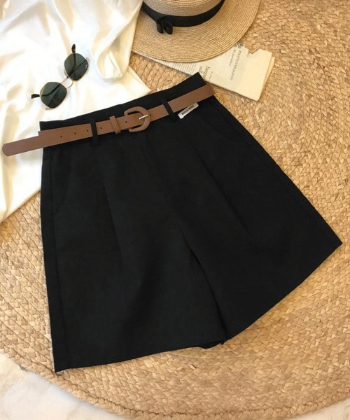 Miniministore(ミニミニストア)の「ベルト付きショートパンツ タック入り夏服ショートパンツ ショーパン 短パン ハーフパンツ クロップド(その他パンツ・レディース・ブラック/カーキブラウン/ホワイト・L/M/XL)」の19枚目の写真