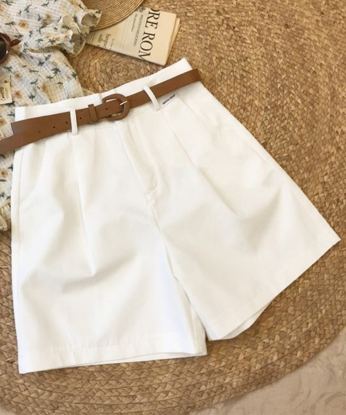 Miniministore(ミニミニストア)の「ベルト付きショートパンツ タック入り夏服ショートパンツ ショーパン 短パン ハーフパンツ クロップド(その他パンツ・レディース・ブラック/カーキブラウン/ホワイト・L/M/XL)」の20枚目の写真