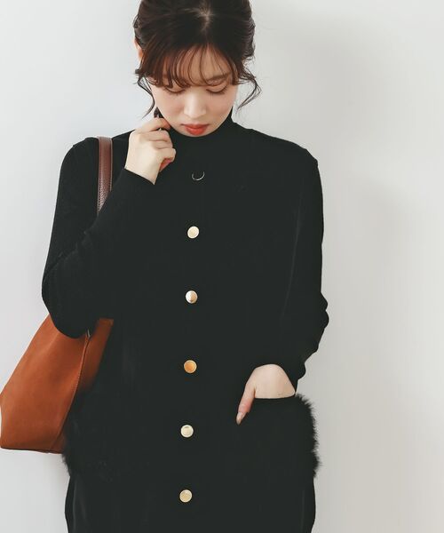 le.coeur blanc（ルクールブラン）の「TORRAZZO DONNA 別注ファーポケットベスト（ベスト・レディース・ブラック/グレー・38）」の17枚目の写真