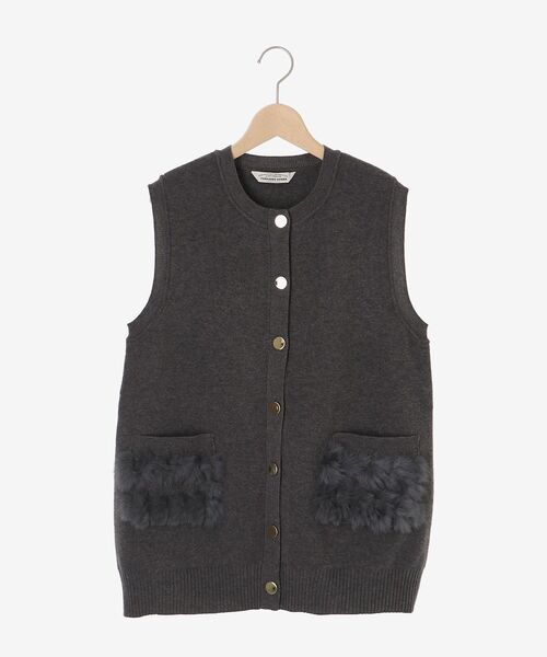 le.coeur blanc（ルクールブラン）の「TORRAZZO DONNA 別注ファーポケットベスト（ベスト・レディース・ブラック/グレー・38）」の20枚目の写真