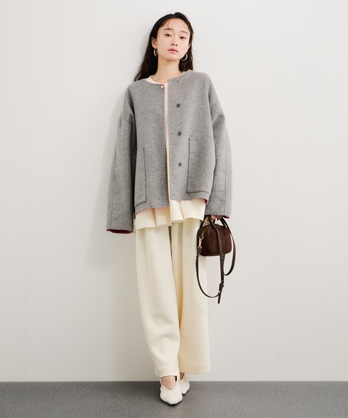 le cercle ADAM ET ROPE'(ルセルクルアダムエロペ)の「ダブルフェイスショートコート(その他アウター・レディース・ブラック系その他/ライトグレー/ブラウン・FREE)」の6枚目の写真