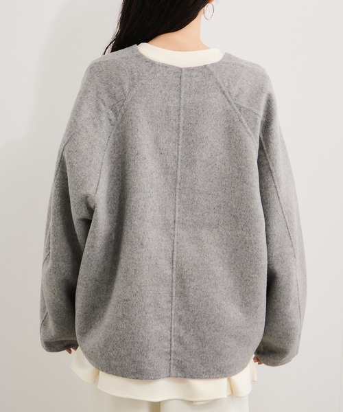le cercle ADAM ET ROPE'(ルセルクルアダムエロペ)の「ダブルフェイスショートコート(その他アウター・レディース・ブラック系その他/ライトグレー/ブラウン・FREE)」の14枚目の写真