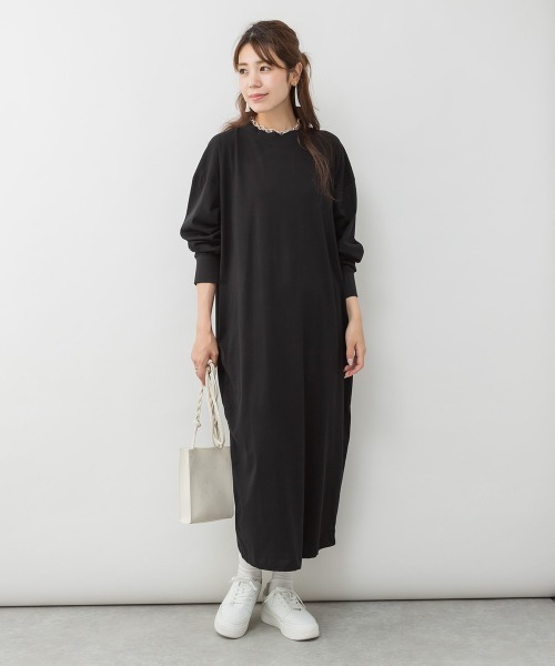 RCD(アールシーディー)の「オーバーサイズコクーンワンピース(ワンピース・レディース・グレイッシュベージュ/ブラック/チャコールグレー/モカ・LL~3L/4L~5L/M-L)」の9枚目の写真