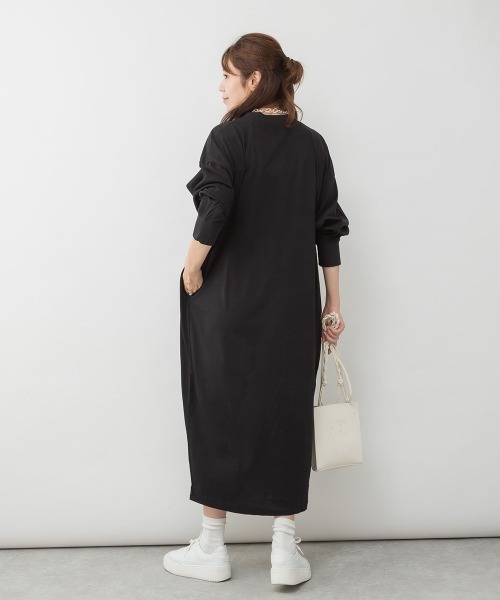 RCD(アールシーディー)の「オーバーサイズコクーンワンピース(ワンピース・レディース・グレイッシュベージュ/ブラック/チャコールグレー/モカ・LL~3L/4L~5L/M-L)」の16枚目の写真