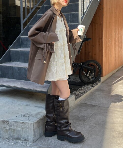 w closet（ダブルクローゼット）の「【25AW】リボンBIGテーラードジャケット（テーラードジャケット・レディース・ピンク系その他/ブラウン系その他/ブラウン/ネイビー・FREE）」の10枚目の写真