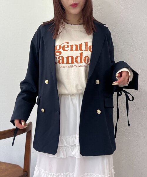 25AW】リボンBIGテーラードジャケット（テーラードジャケット）｜w