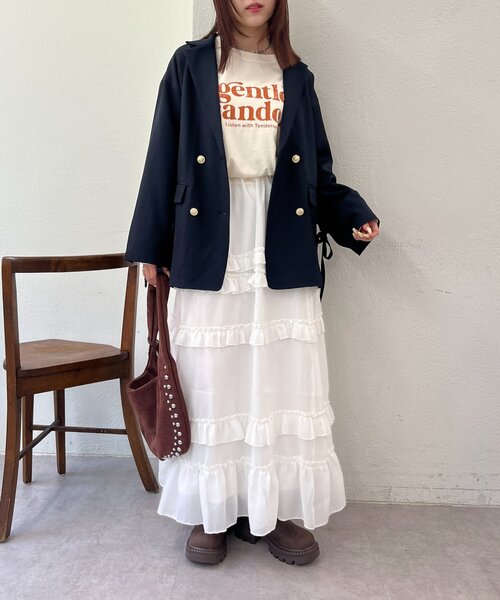 w closet（ダブルクローゼット）の「【25AW】リボンBIGテーラードジャケット（テーラードジャケット・レディース・ピンク系その他/ブラウン系その他/ブラウン/ネイビー・FREE）」の18枚目の写真