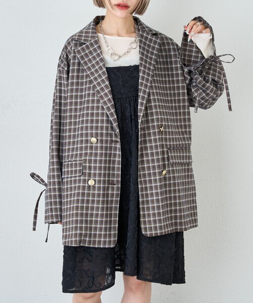 w closet（ダブルクローゼット）の「【25AW】リボンBIGテーラードジャケット（テーラードジャケット・レディース・ピンク系その他/ブラウン系その他/ブラウン/ネイビー・FREE）」の21枚目の写真