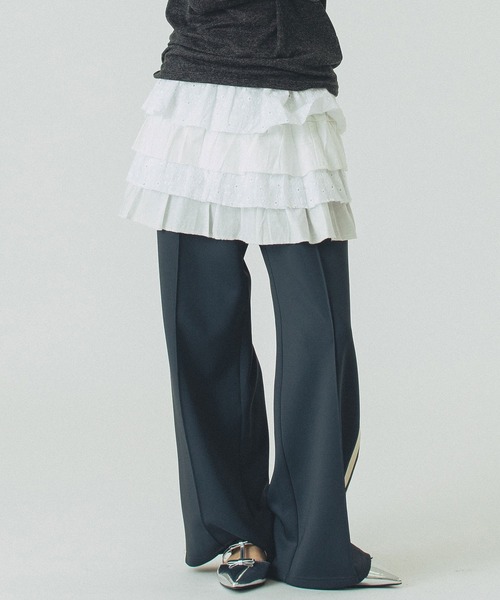 ROSE BUD(ローズバッド)の「LACE SKIRT(スカート・レディース・ホワイト/ブラック・ONE SIZE)」の1枚目の写真