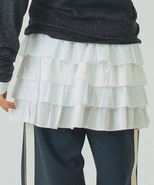 ROSE BUD(ローズバッド)の「LACE SKIRT(スカート・レディース・ホワイト/ブラック・ONE SIZE)」の6枚目の写真
