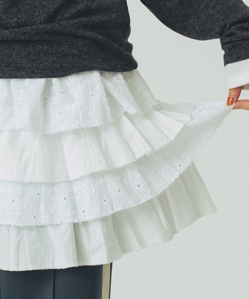 ROSE BUD(ローズバッド)の「LACE SKIRT(スカート・レディース・ホワイト/ブラック・ONE SIZE)」の9枚目の写真
