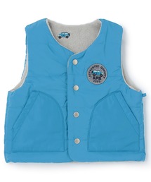 KP BOY（ケーピーボーイ）の「タフタ×車刺しゅう裏ボア 中綿ベスト（ベスト）」