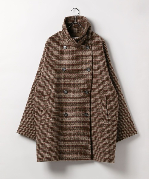 ウーリーダブルミドルチェックコート 582156（その他アウター
