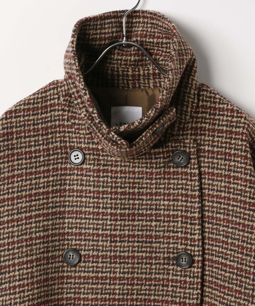 ウーリーダブルミドルチェックコート 582156（その他アウター