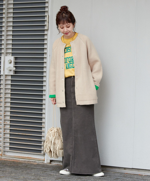 2層スムース編みロングカーディガン（カーディガン/ボレロ）｜B.C