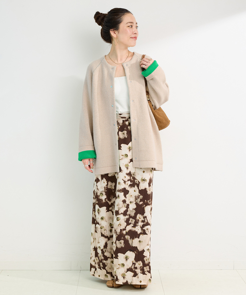 2層スムース編みロングカーディガン（カーディガン/ボレロ）｜B.C