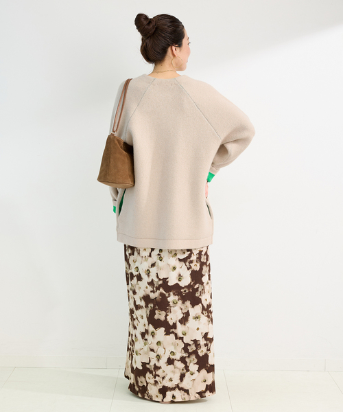 B.C STOCK 2層スムース編みロングカーディガン　ブラック 2層スムース編みロングカーディガン（カーディガン）｜B.C STOCK