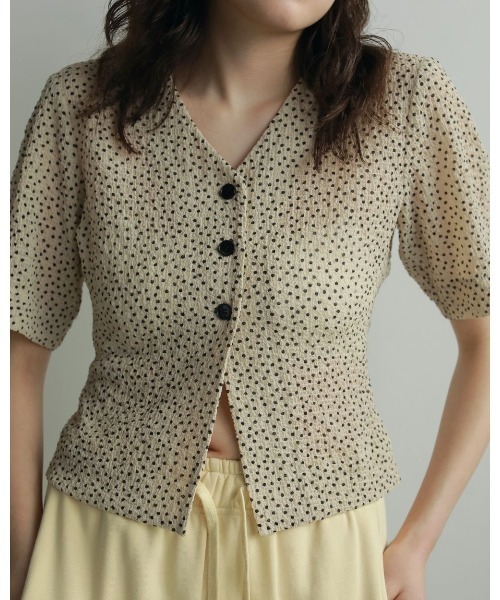 anuke（アンヌーク）の「anuke Vneck Dot Blouse（シャツ/ブラウス