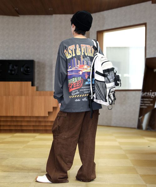 neos（ネオス）の「【neos】ルーズシルエット FAST＆FURIOUS WILD SPEED ワイルドスピード ピグメント風 プリント ロングスリーブ Tシャツ（Tシャツ/カットソー・メンズ・ホワイト系1/ホワイト系2/ブラック系2/ブラック系1・X-LARGE/LARGE/MEDIUM）」の6枚目の写真