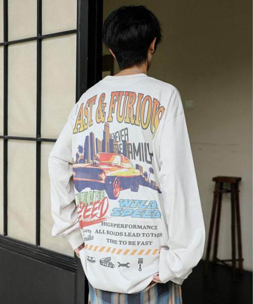 neos（ネオス）の「【neos】ルーズシルエット FAST＆FURIOUS WILD SPEED ワイルドスピード ピグメント風 プリント ロングスリーブ Tシャツ（Tシャツ/カットソー・メンズ・ホワイト系1/ホワイト系2/ブラック系2/ブラック系1・X-LARGE/LARGE/MEDIUM）」の12枚目の写真