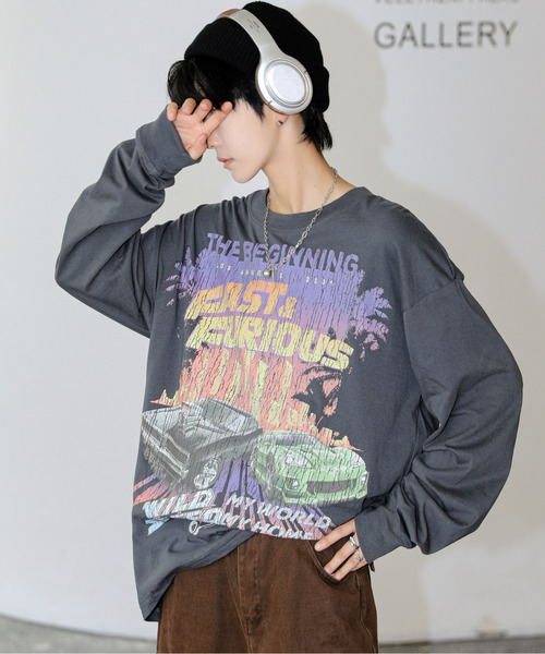 neos（ネオス）の「【neos】ルーズシルエット FAST＆FURIOUS WILD SPEED ワイルドスピード ピグメント風 プリント ロングスリーブ Tシャツ（Tシャツ/カットソー・メンズ・ホワイト系1/ホワイト系2/ブラック系2/ブラック系1・X-LARGE/LARGE/MEDIUM）」の17枚目の写真