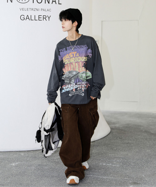 neos（ネオス）の「【neos】ルーズシルエット FAST＆FURIOUS WILD SPEED ワイルドスピード ピグメント風 プリント ロングスリーブ Tシャツ（Tシャツ/カットソー・メンズ・ホワイト系1/ホワイト系2/ブラック系2/ブラック系1・X-LARGE/LARGE/MEDIUM）」の18枚目の写真