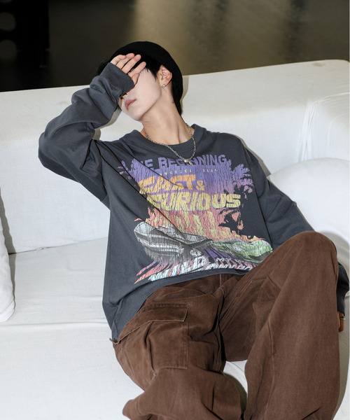 neos（ネオス）の「【neos】ルーズシルエット FAST＆FURIOUS WILD SPEED ワイルドスピード ピグメント風 プリント ロングスリーブ Tシャツ（Tシャツ/カットソー・メンズ・ホワイト系1/ホワイト系2/ブラック系2/ブラック系1・X-LARGE/LARGE/MEDIUM）」の19枚目の写真