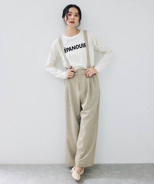 VIS(ビス)の「サスペンダー付き2WAYワイドパンツ(その他パンツ・レディース・ブラック/ベージュ系その他・S/M)」の3枚目の写真