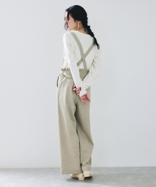 VIS(ビス)の「サスペンダー付き2WAYワイドパンツ(その他パンツ・レディース・ブラック/ベージュ系その他・S/M)」の4枚目の写真