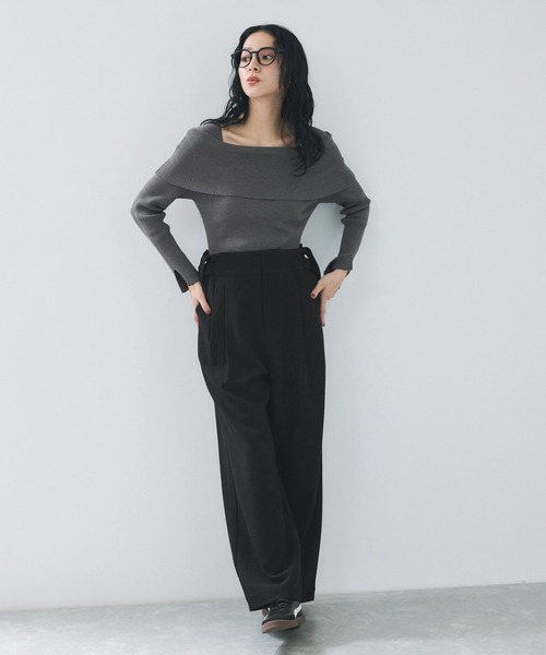VIS(ビス)の「サスペンダー付き2WAYワイドパンツ(その他パンツ・レディース・ブラック/ベージュ系その他・S/M)」の9枚目の写真