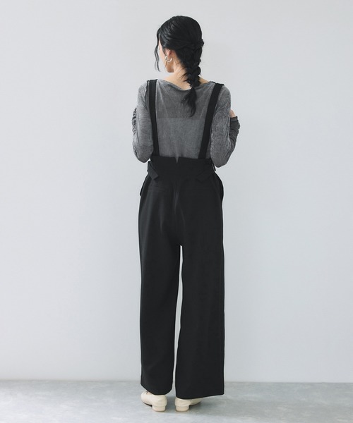 VIS(ビス)の「サスペンダー付き2WAYワイドパンツ(その他パンツ・レディース・ブラック/ベージュ系その他・S/M)」の11枚目の写真