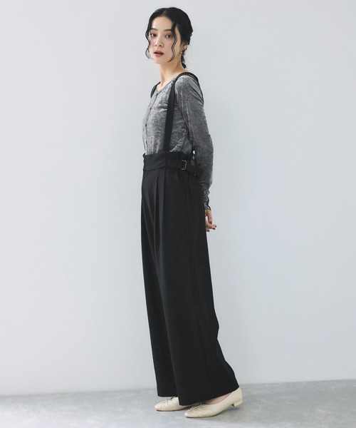 VIS(ビス)の「サスペンダー付き2WAYワイドパンツ(その他パンツ・レディース・ブラック/ベージュ系その他・S/M)」の12枚目の写真
