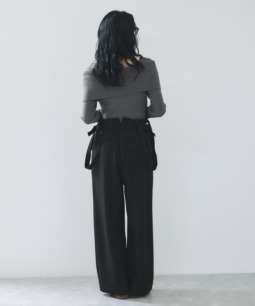 VIS(ビス)の「サスペンダー付き2WAYワイドパンツ(その他パンツ・レディース・ブラック/ベージュ系その他・S/M)」の15枚目の写真