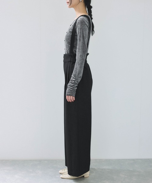 VIS(ビス)の「サスペンダー付き2WAYワイドパンツ(その他パンツ・レディース・ブラック/ベージュ系その他・S/M)」の17枚目の写真