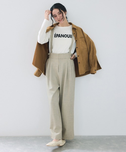VIS(ビス)の「サスペンダー付き2WAYワイドパンツ(その他パンツ・レディース・ブラック/ベージュ系その他・S/M)」の6枚目の写真