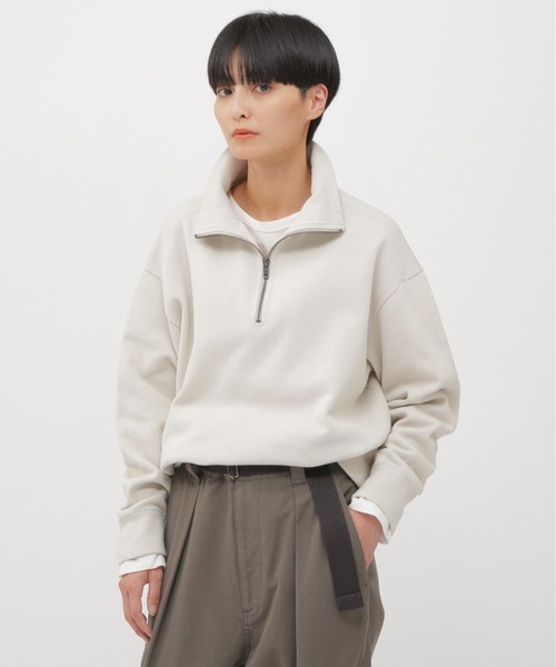 MHL.（エムエイチエル）の「DOUBLE FACE SOFT COTTON JERSEY（Tシャツ/カットソー・レディース・オフホワイト/ターコイズブルー・2）」の2枚目の写真