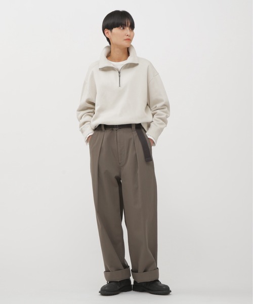 MHL.（エムエイチエル）の「DOUBLE FACE SOFT COTTON JERSEY（Tシャツ/カットソー・レディース・オフホワイト/ターコイズブルー・2）」の3枚目の写真