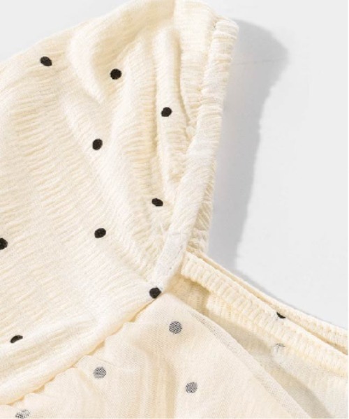 LA POMME petit(ラポミ・プチ)の「Mesh Ribbon Dots Top(Tシャツ/カットソー・レディース・ブラック/アイボリー・FREE)」の5枚目の写真
