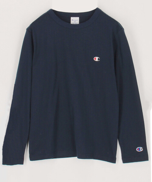Champion(チャンピオン)の「限定展開 Champion/チャンピオン キッズ ロングスリーブTシャツ / CK-Y401(Tシャツ/カットソー・メンズ・ネイビー/ブラック/オフホワイト/グレー・150/140/130/120/110)」の4枚目の写真