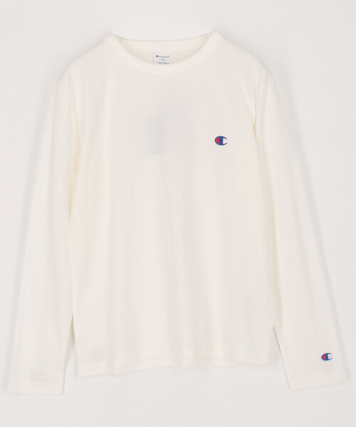 Champion(チャンピオン)の「限定展開 Champion/チャンピオン キッズ ロングスリーブTシャツ / CK-Y401(Tシャツ/カットソー・メンズ・ネイビー/ブラック/オフホワイト/グレー・150/140/130/120/110)」の2枚目の写真