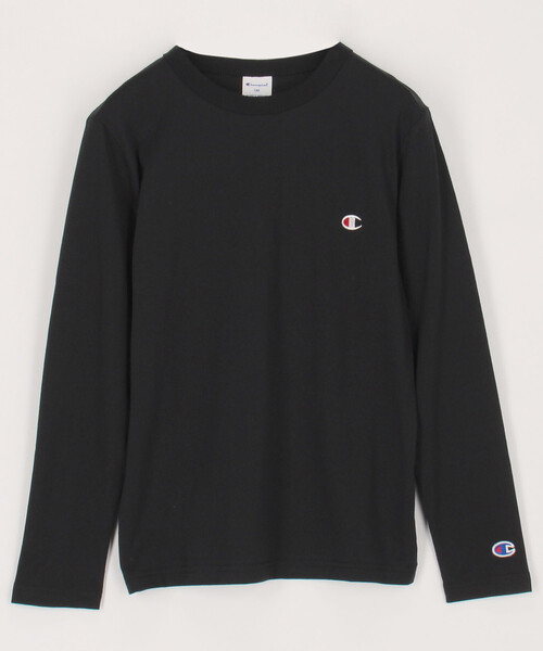 Champion(チャンピオン)の「限定展開 Champion/チャンピオン キッズ ロングスリーブTシャツ / CK-Y401(Tシャツ/カットソー・メンズ・ネイビー/ブラック/オフホワイト/グレー・150/140/130/120/110)」の1枚目の写真