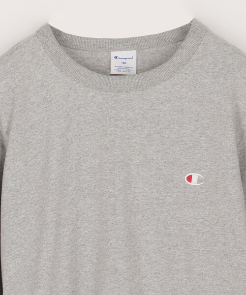 Champion(チャンピオン)の「限定展開 Champion/チャンピオン キッズ ロングスリーブTシャツ / CK-Y401(Tシャツ/カットソー・メンズ・ネイビー/ブラック/オフホワイト/グレー・150/140/130/120/110)」の6枚目の写真