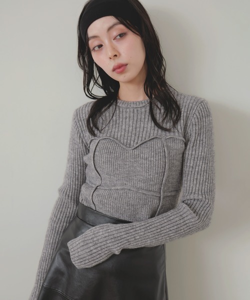 LIAN（リアン）の「ビスチェデザインリブニットトップス（ニット