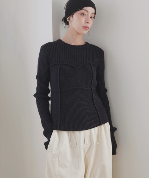 リアンページ LIAN（リアン）の「ビスチェデザインリブニットトップス（ニット